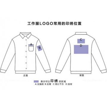 　工作服的logo印在哪里?